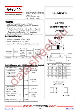 B0530WS-TP datasheet  